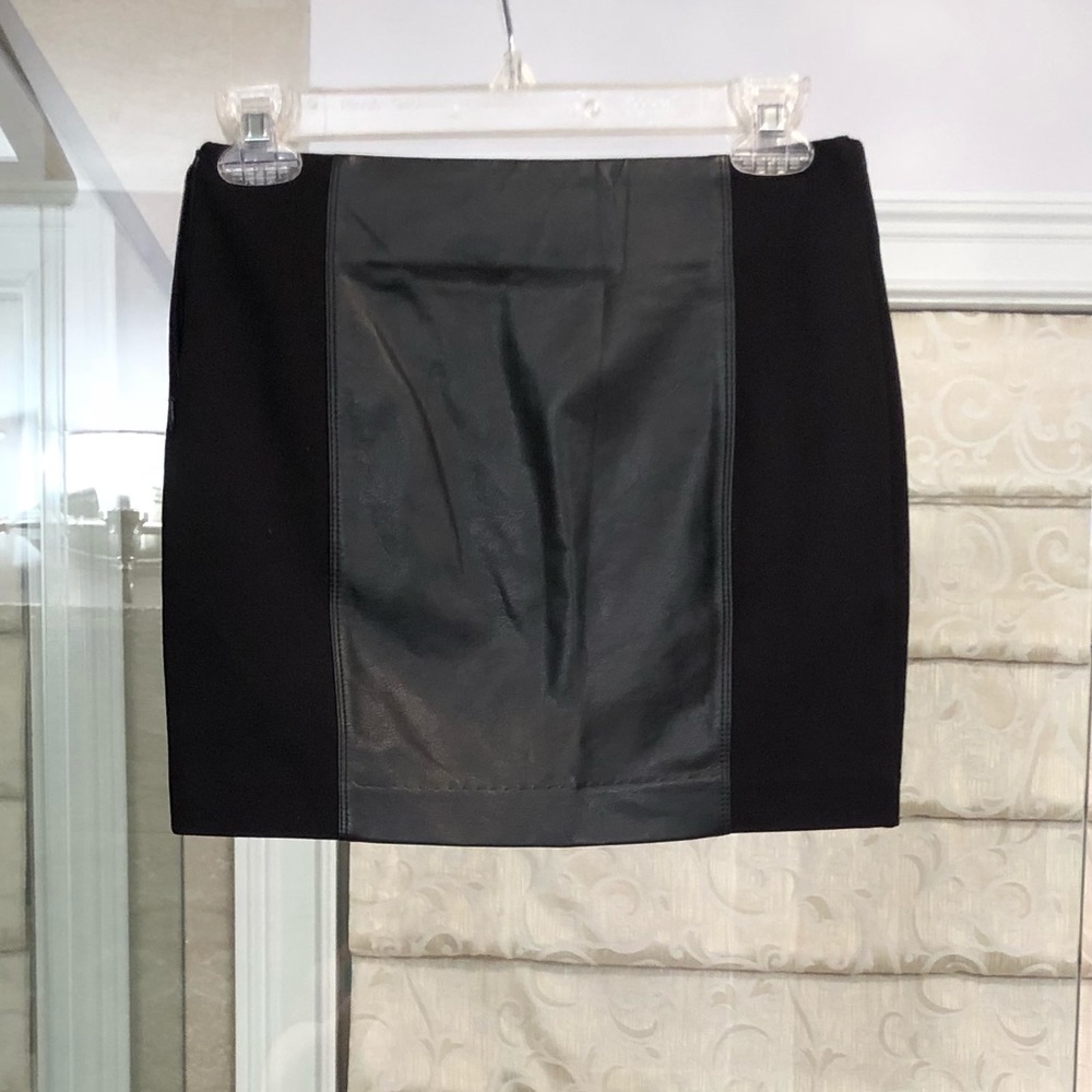 Black faux leather & spandex skirt-Armani Exchange